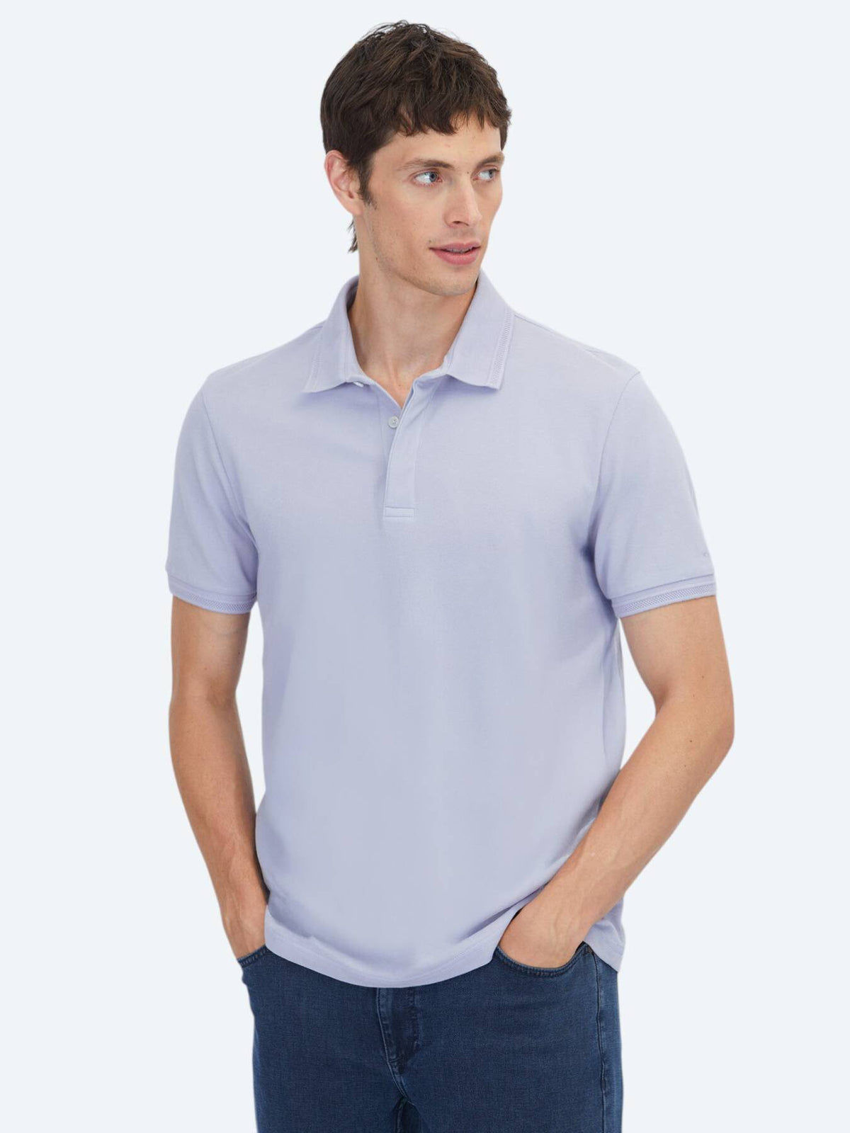 Einfaches Baumwoll-Polo mit Rollkragen