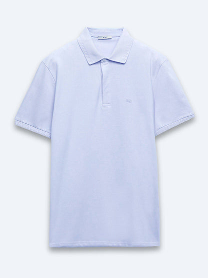 Einfaches Baumwoll-Polo mit Rollkragen