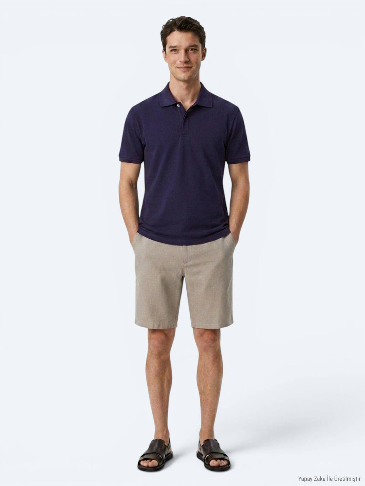Einfaches Baumwoll-Polo mit Rollkragen
