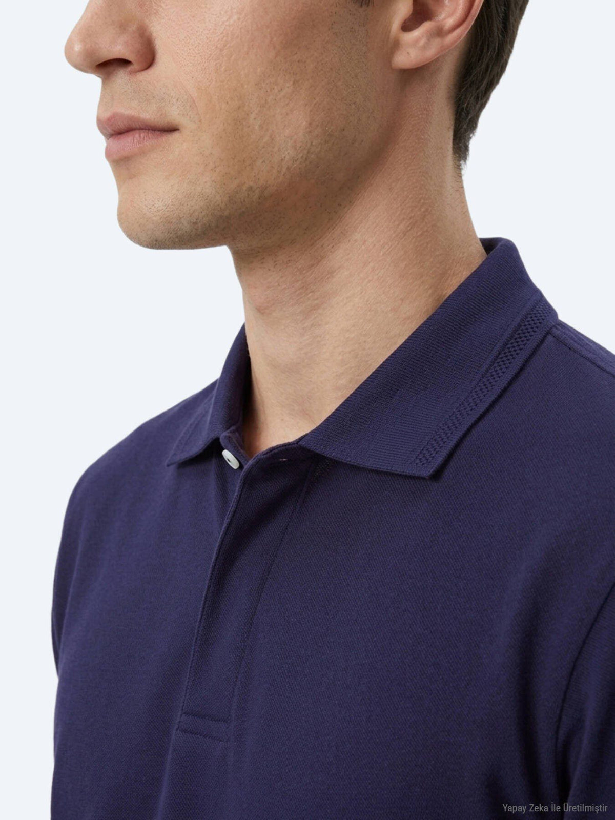 Einfaches Baumwoll-Polo mit Rollkragen