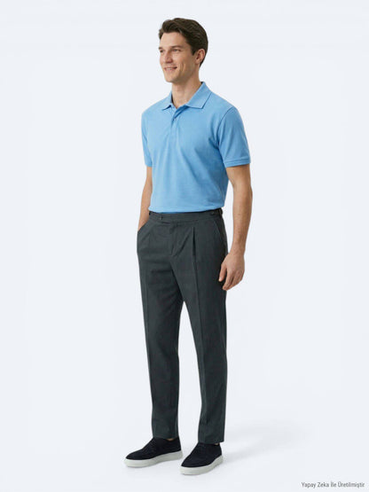 Einfaches Baumwoll-Polo mit Rollkragen