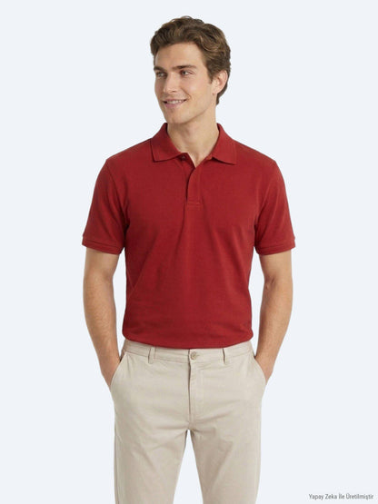 Schlichtes T-Shirt mit Polokragen