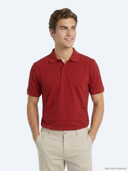 Schlichtes T-Shirt mit Polokragen