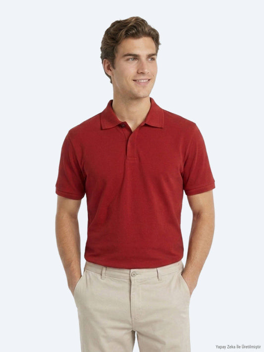 Schlichtes T-Shirt mit Polokragen
