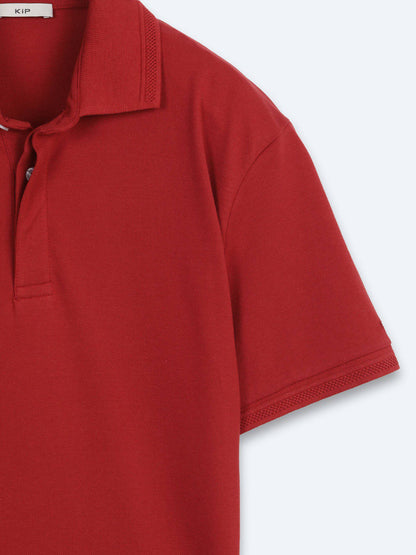 Schlichtes T-Shirt mit Polokragen