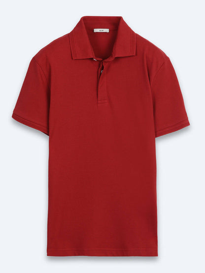Schlichtes T-Shirt mit Polokragen