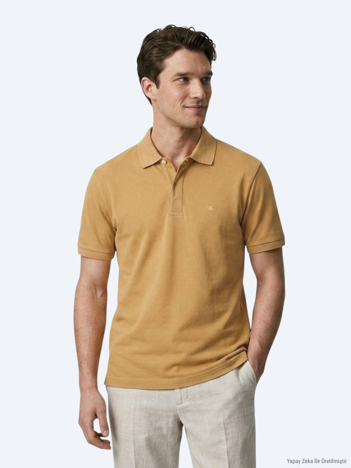 Einfaches Baumwoll-Polo mit Rollkragen