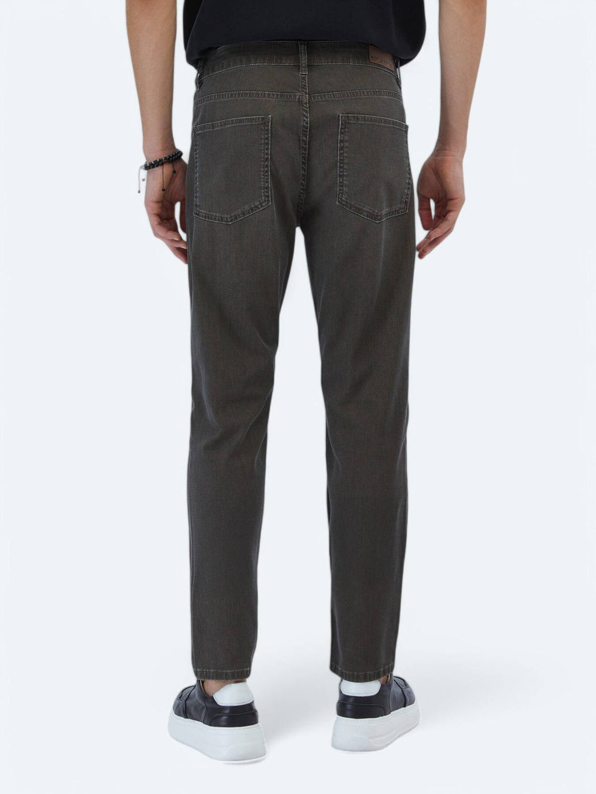 Denim-Mischung Slim Fit Baumwollhose