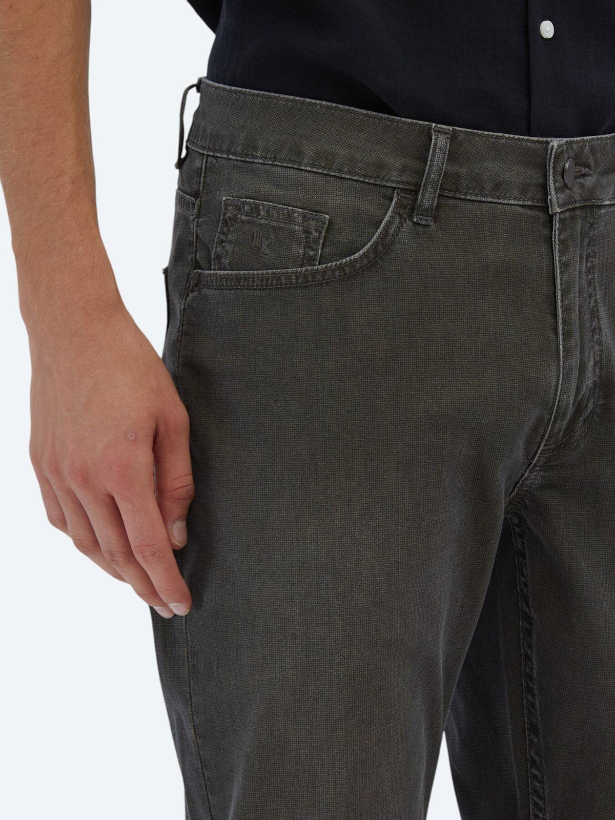 Denim-Mischung Slim Fit Baumwollhose