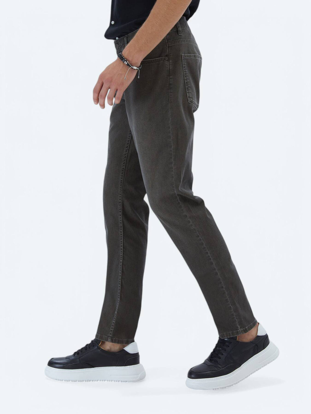 Denim-Mischung Slim Fit Baumwollhose