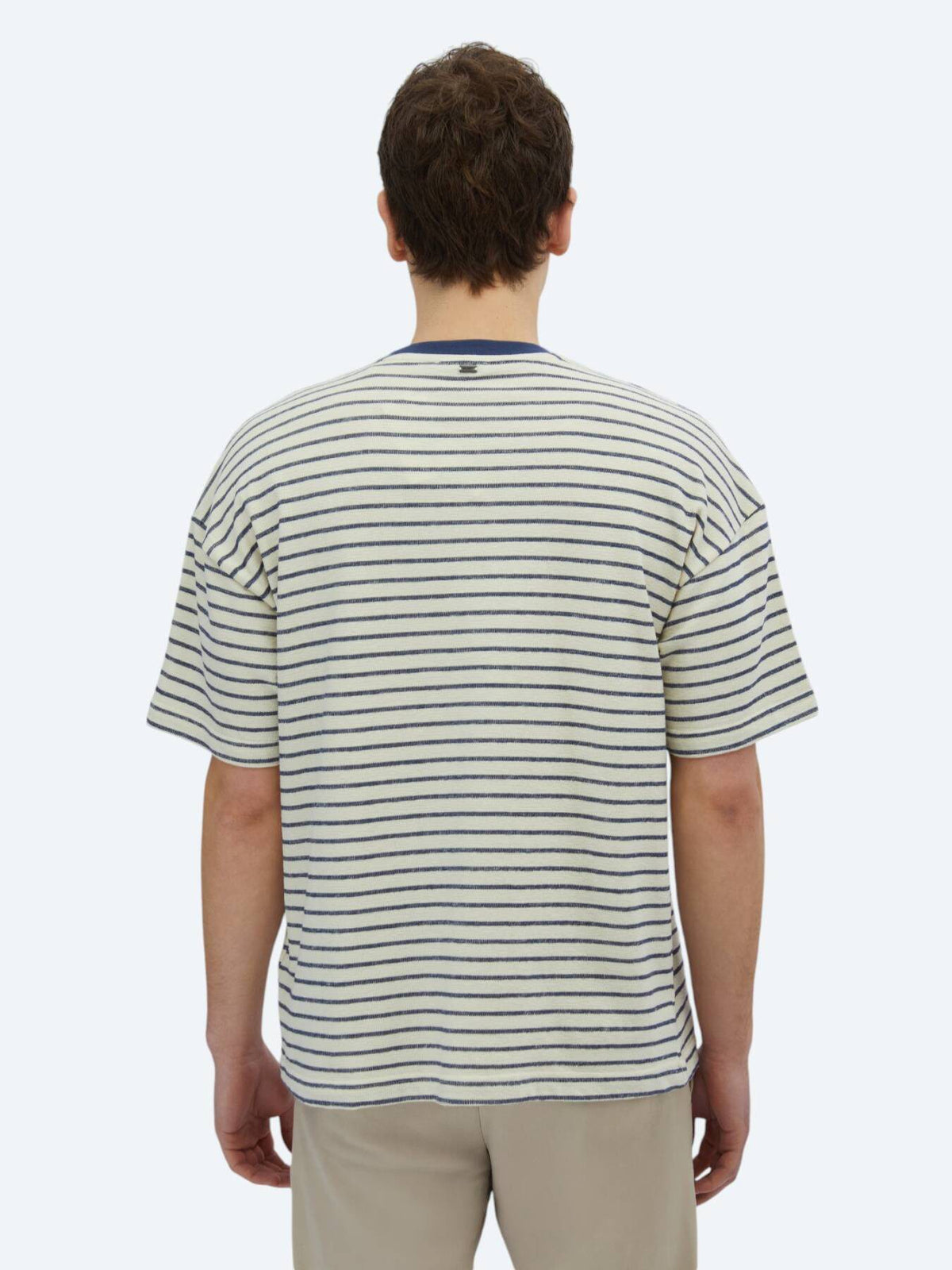 Gestreiftes Fahrrad-Kragen 100% Baumwoll-T-Shirt