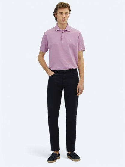 Leinenmischgewebe Regular Fit Baumwollmischung Freizeithose