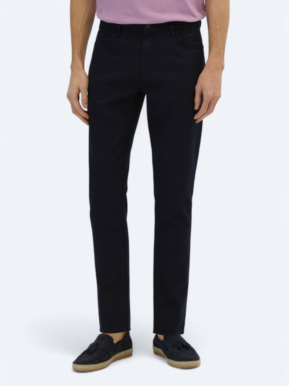 Leinenmischgewebe Regular Fit Baumwollmischung Freizeithose