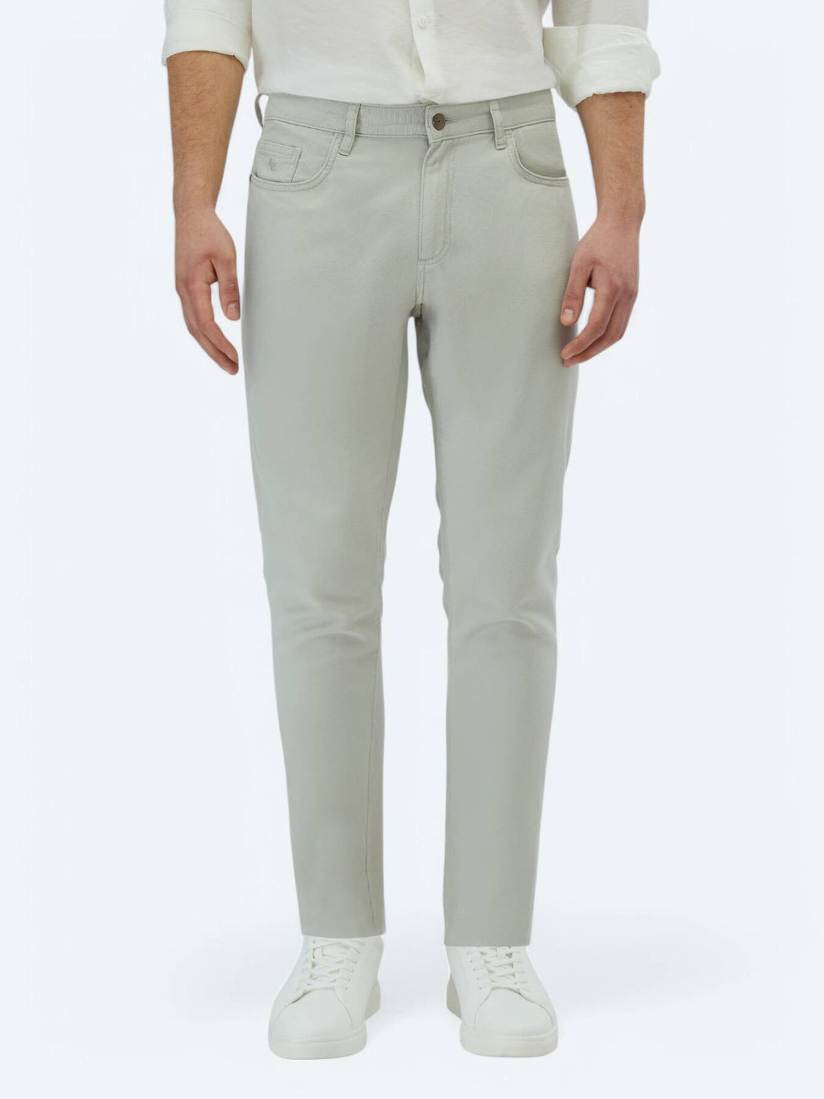 Leinenmischgewebe Regular Fit Baumwollmischung Freizeithose