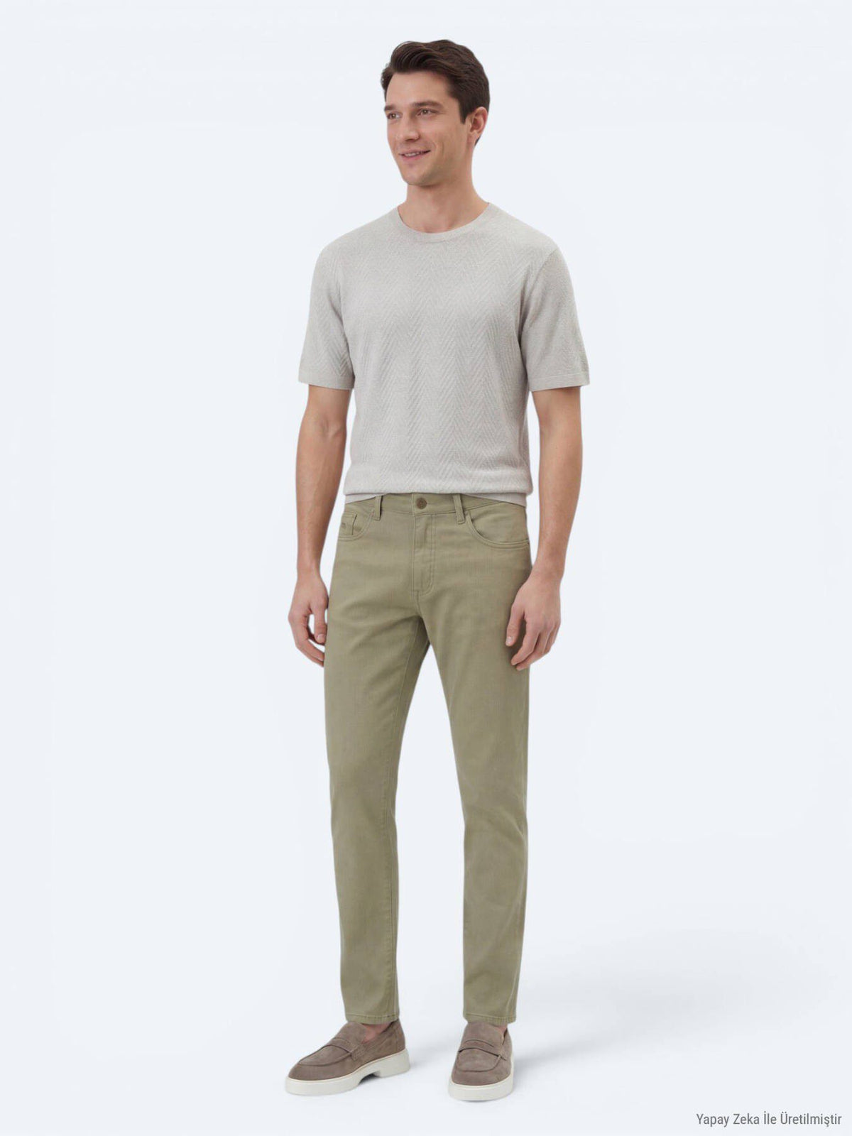 Leinenmischgewebe Regular Fit Baumwollmischung Freizeithose