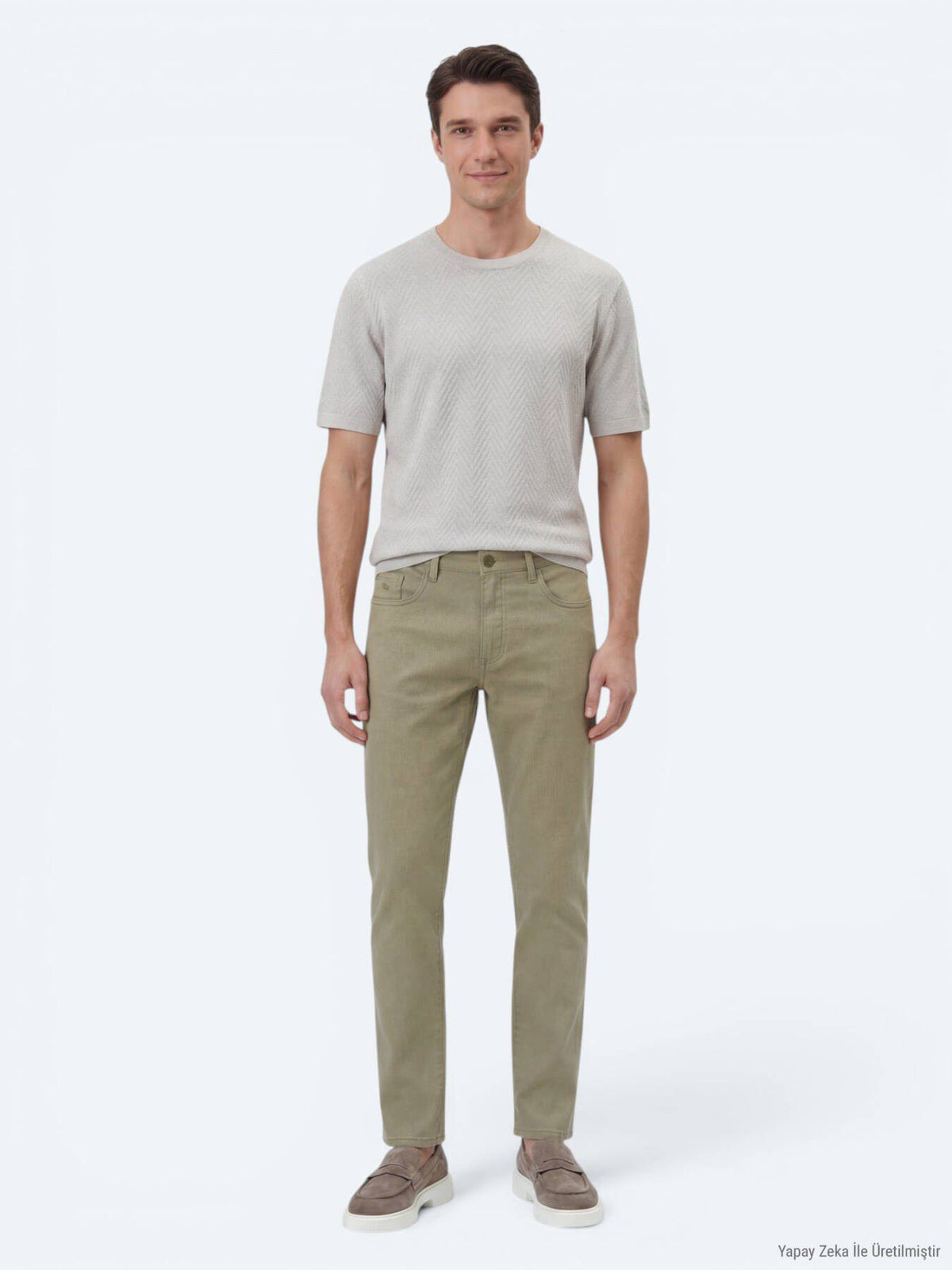 Leinenmischgewebe Regular Fit Baumwollmischung Freizeithose