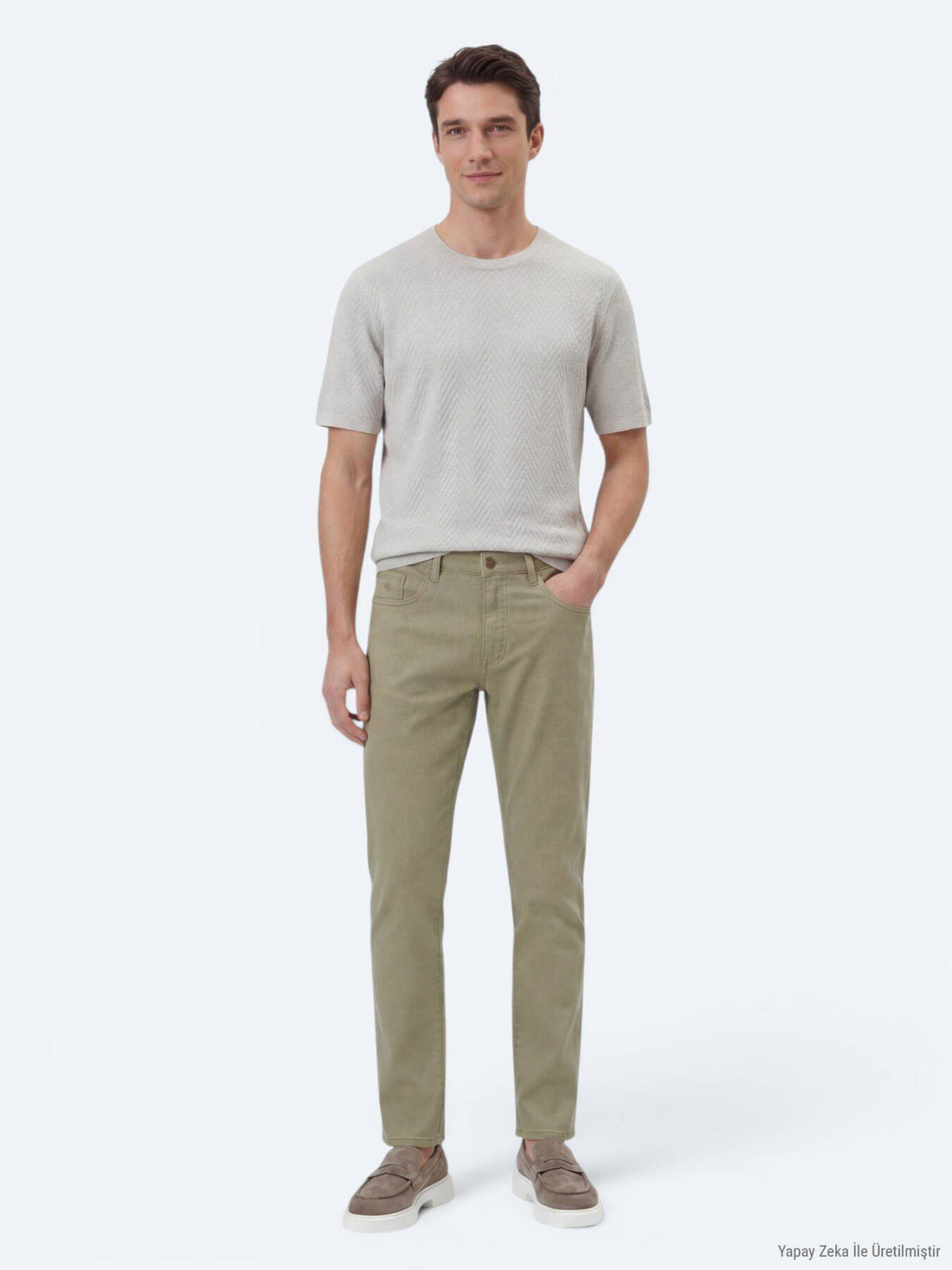 Leinenmischgewebe Regular Fit Baumwollmischung Freizeithose