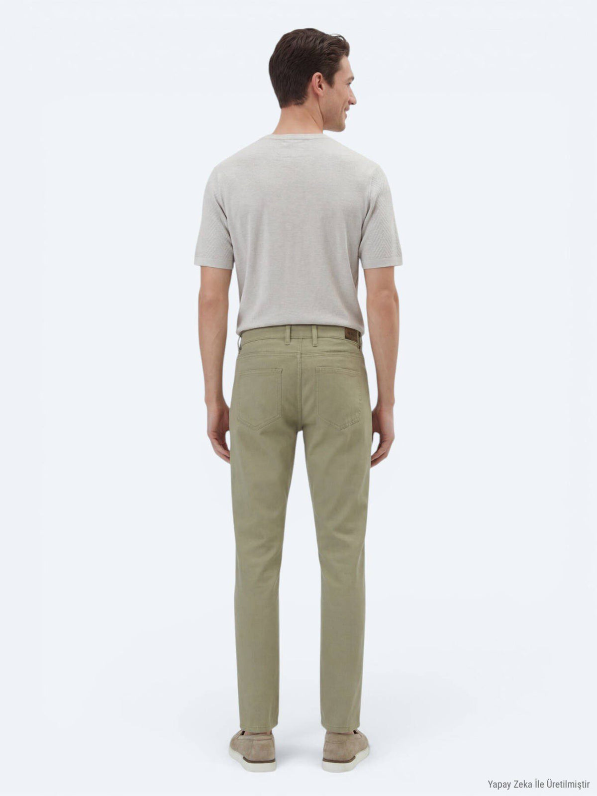 Leinenmischgewebe Regular Fit Baumwollmischung Freizeithose