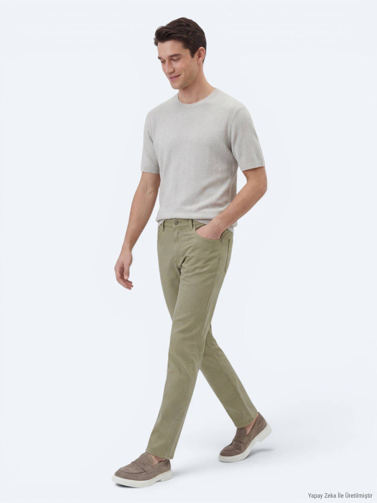 Leinenmischgewebe Regular Fit Baumwollmischung Freizeithose