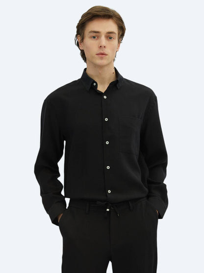 Einfaches Oversized Gewebtes Freizeithemd
