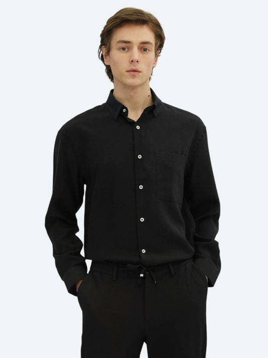 Einfaches Oversized Gewebtes Freizeithemd