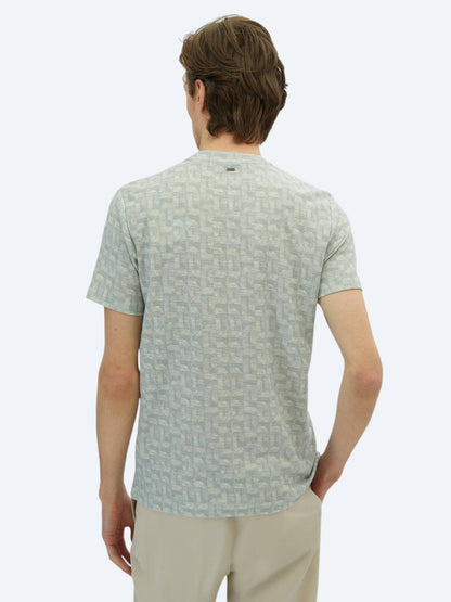 Gedrucktes Fahrrad Kragen Baumwollmischung T-Shirt