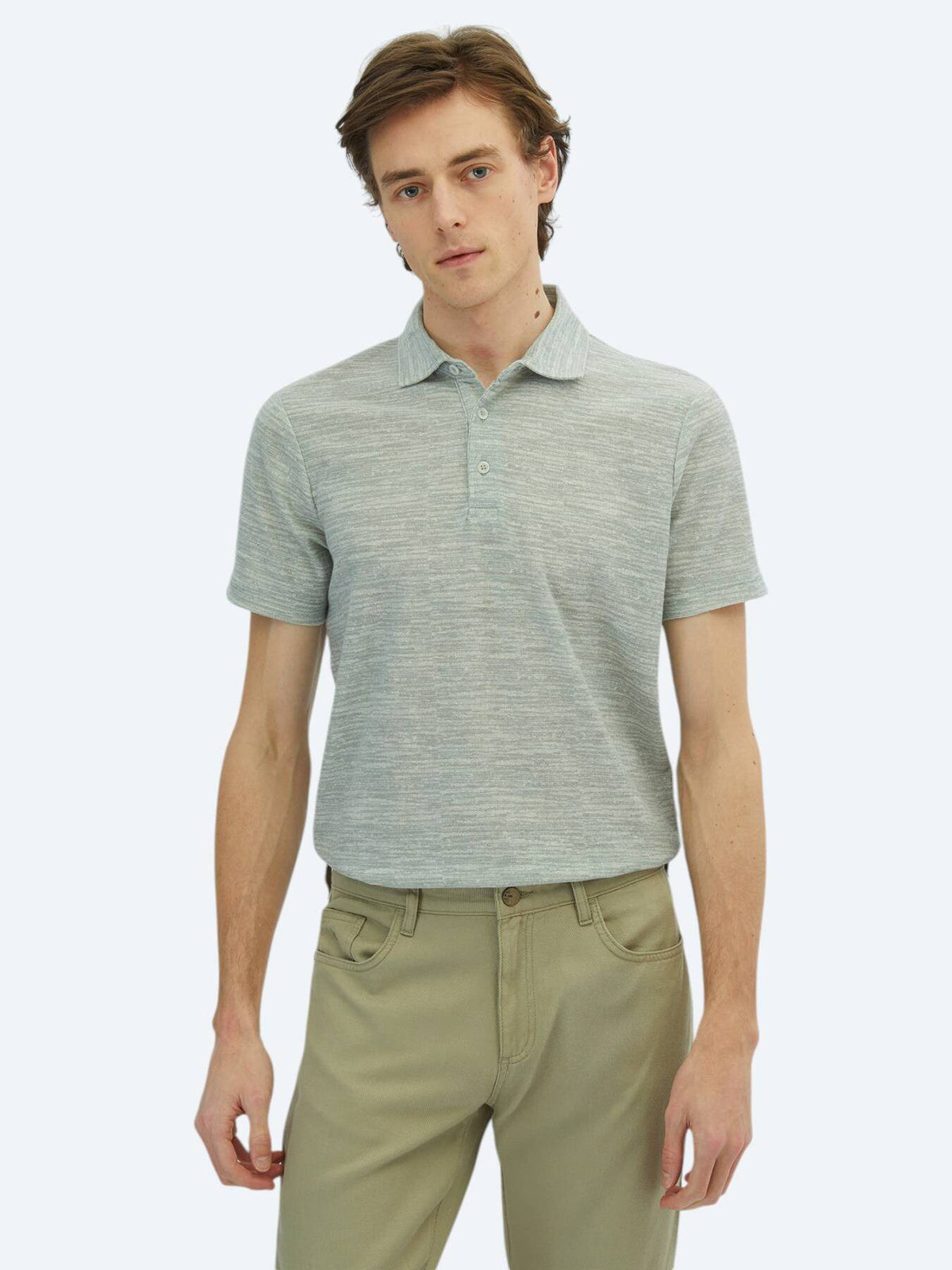 Bedrucktes Baumwollmischung Polo T-Shirt