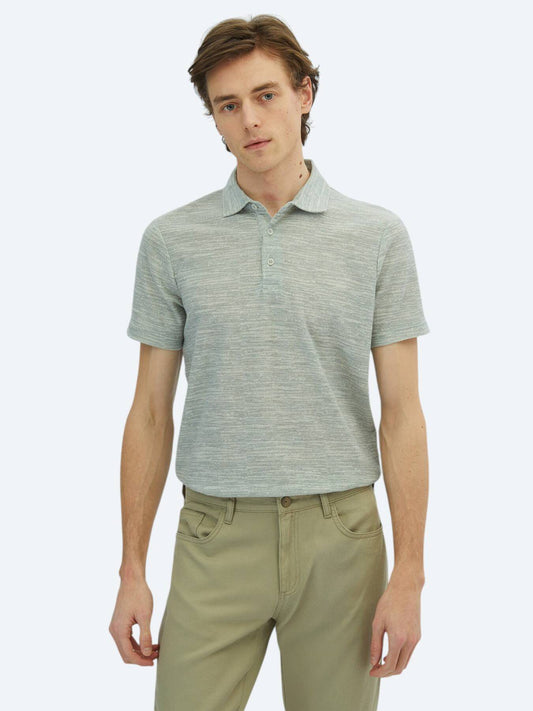 Bedrucktes Baumwollmischung Polo T-Shirt