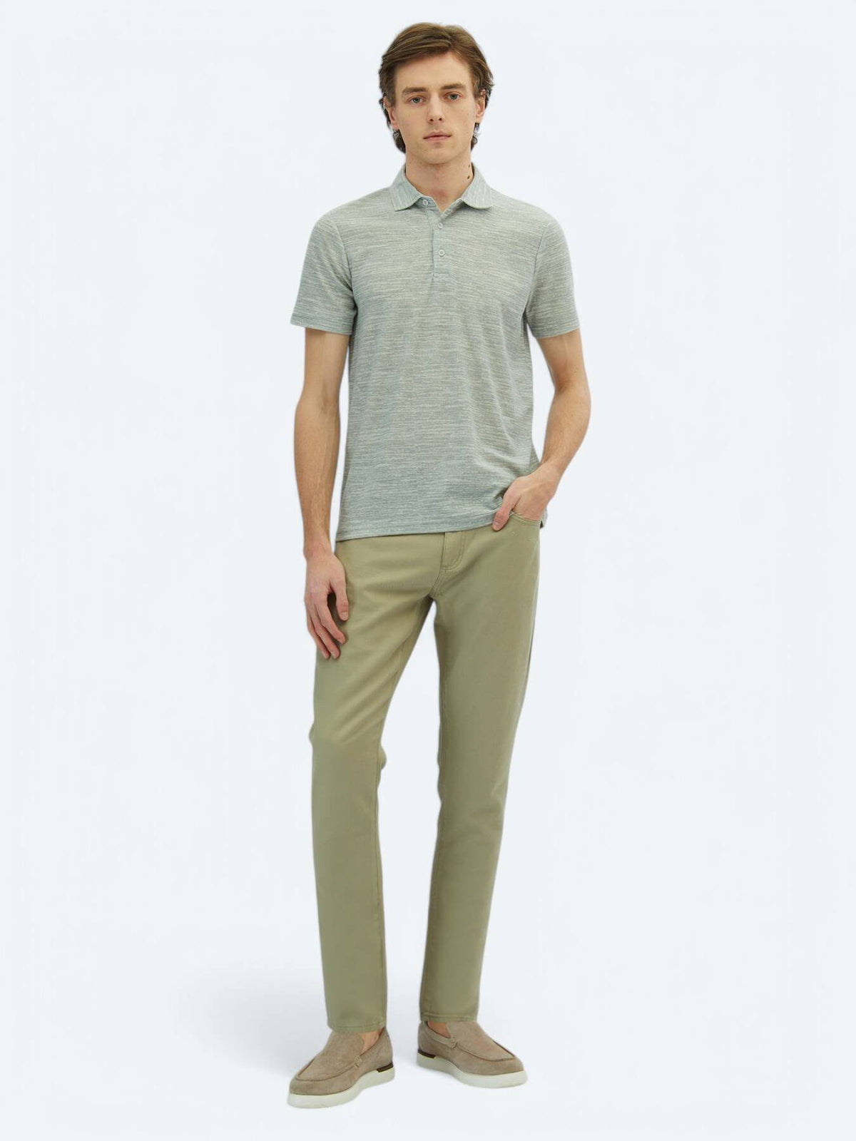 Bedrucktes Baumwollmischung Polo T-Shirt