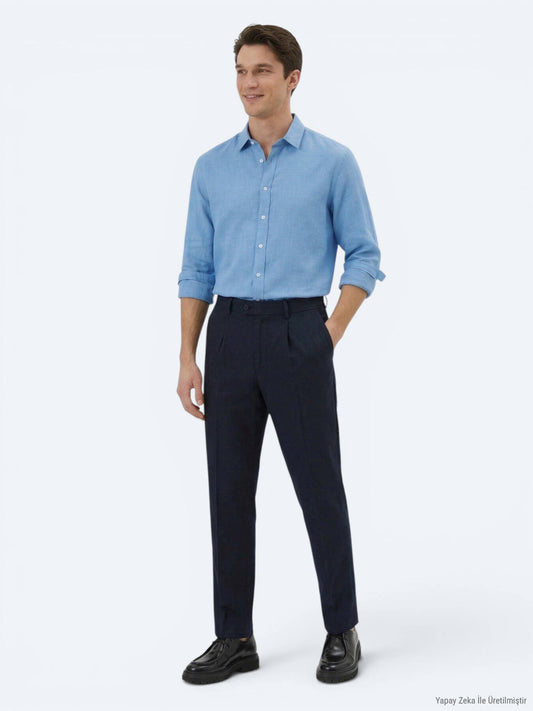 Strukturierte Relax-Fit Hose