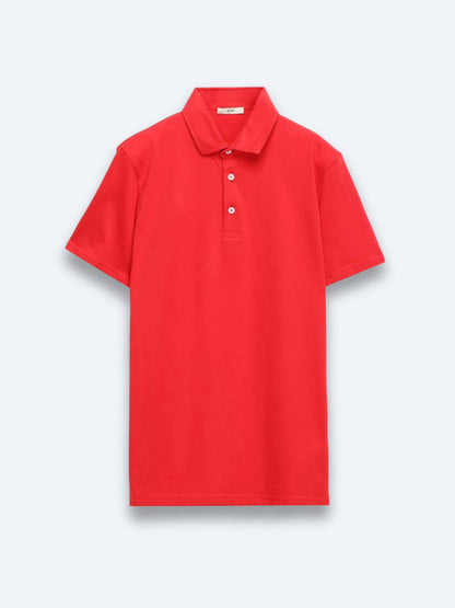 Einfaches Baumwoll-Polo mit Rollkragen