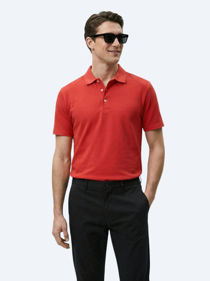 Einfaches Baumwoll-Polo mit Rollkragen