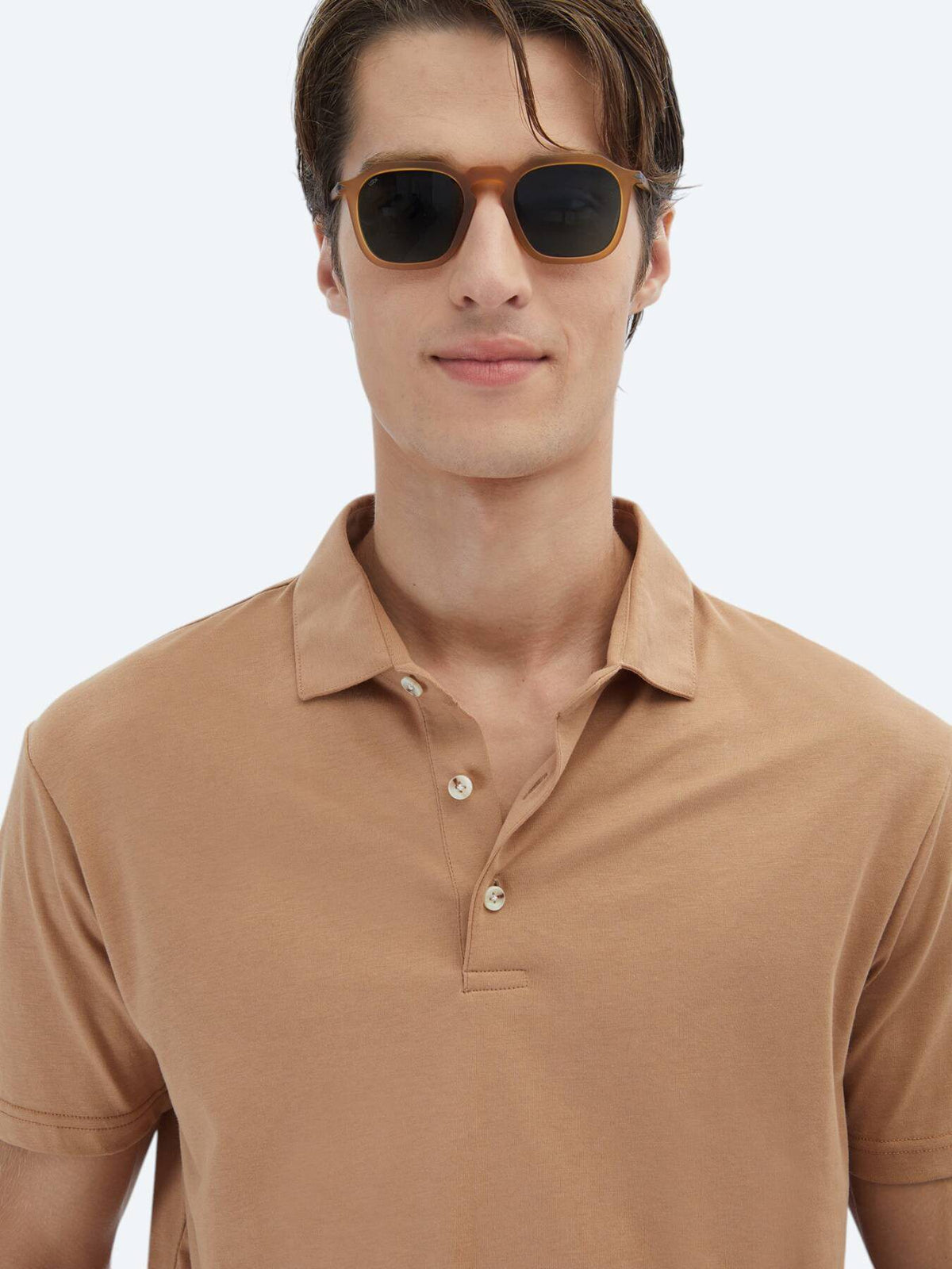 Einfaches Baumwoll-Polo mit Rollkragen
