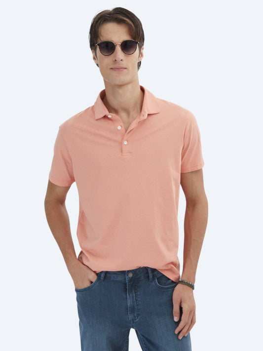 Einfaches Baumwoll-Polo mit Rollkragen