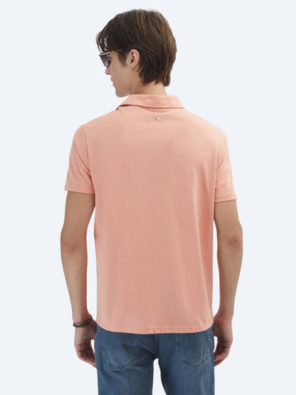 Einfaches Baumwoll-Polo mit Rollkragen