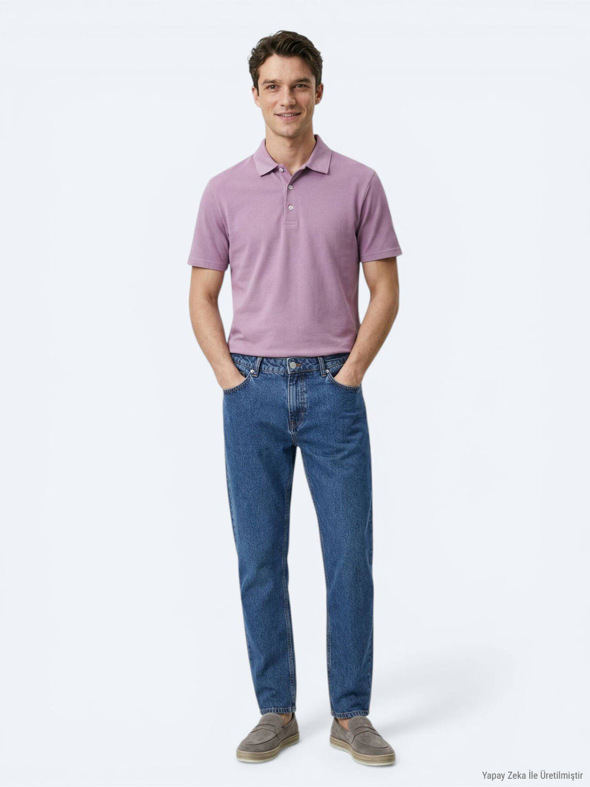 Lila Polo-Shirt aus 100% Baumwolle