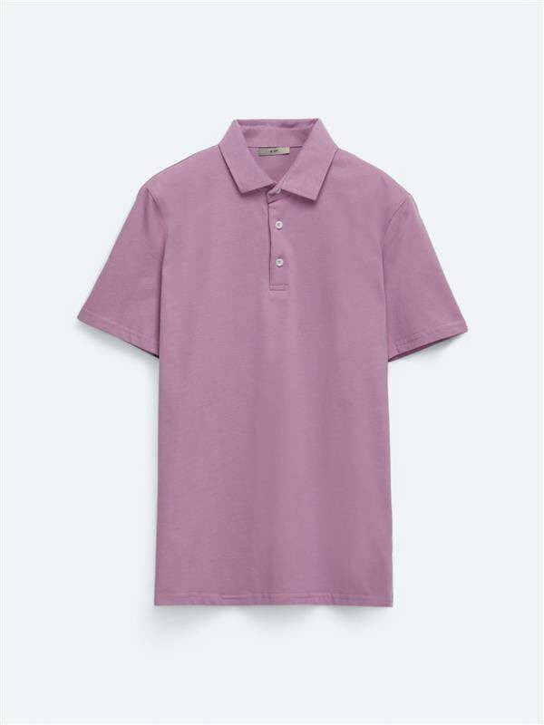 Lila Polo-Shirt aus 100% Baumwolle