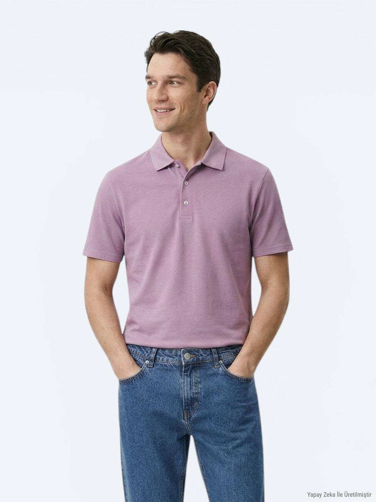 Lila Polo-Shirt aus 100% Baumwolle