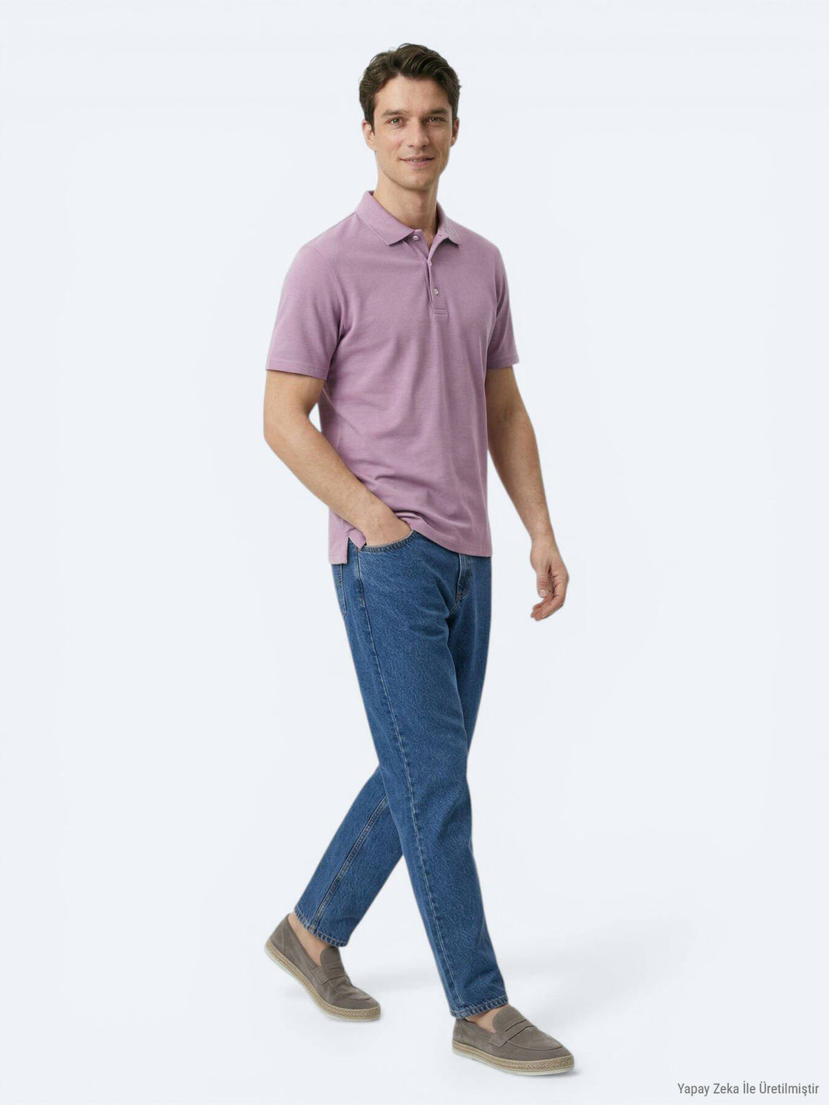 Lila Polo-Shirt aus 100% Baumwolle