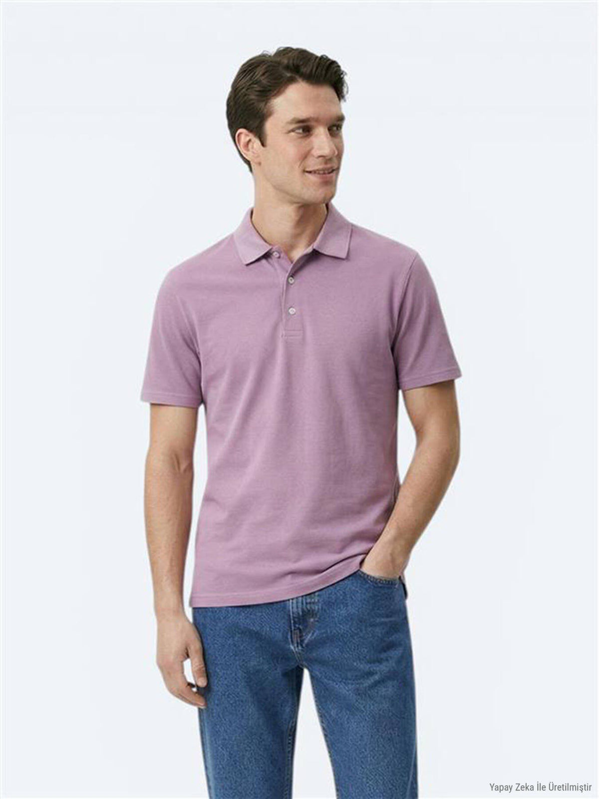 Lila Polo-Shirt aus 100% Baumwolle