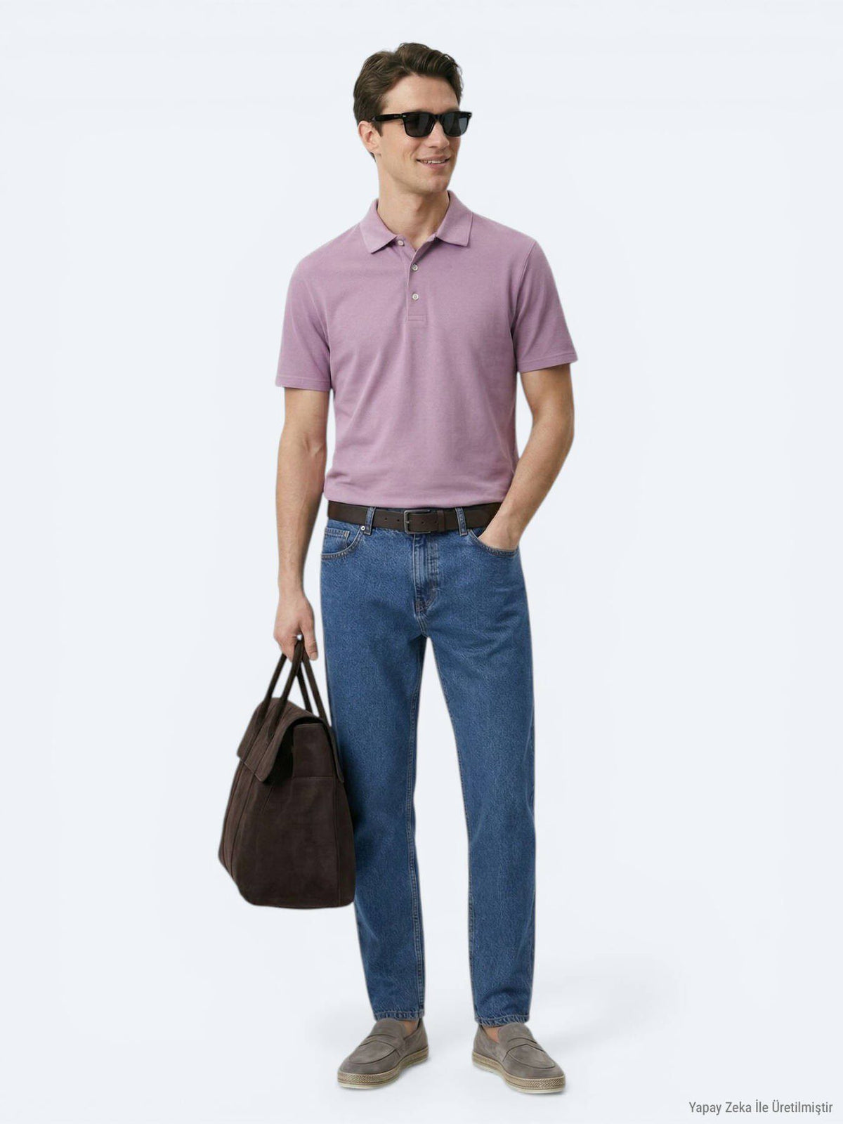 Lila Polo-Shirt aus 100% Baumwolle