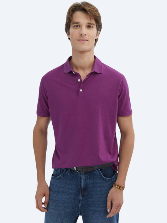 Einfaches Baumwoll-Polo mit Rollkragen