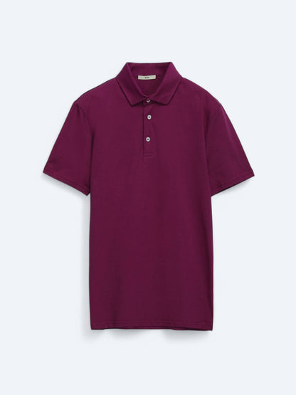 Einfaches Baumwoll-Polo mit Rollkragen