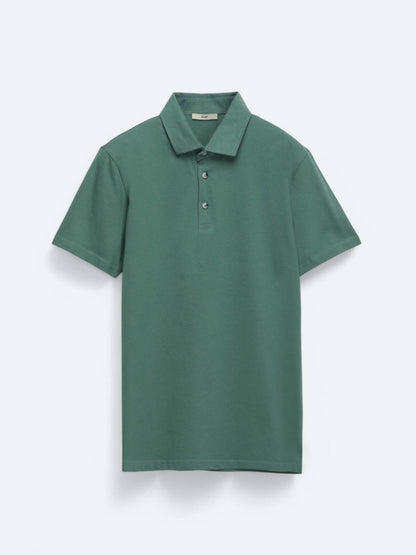 Einfaches Baumwoll-Polo mit Rollkragen