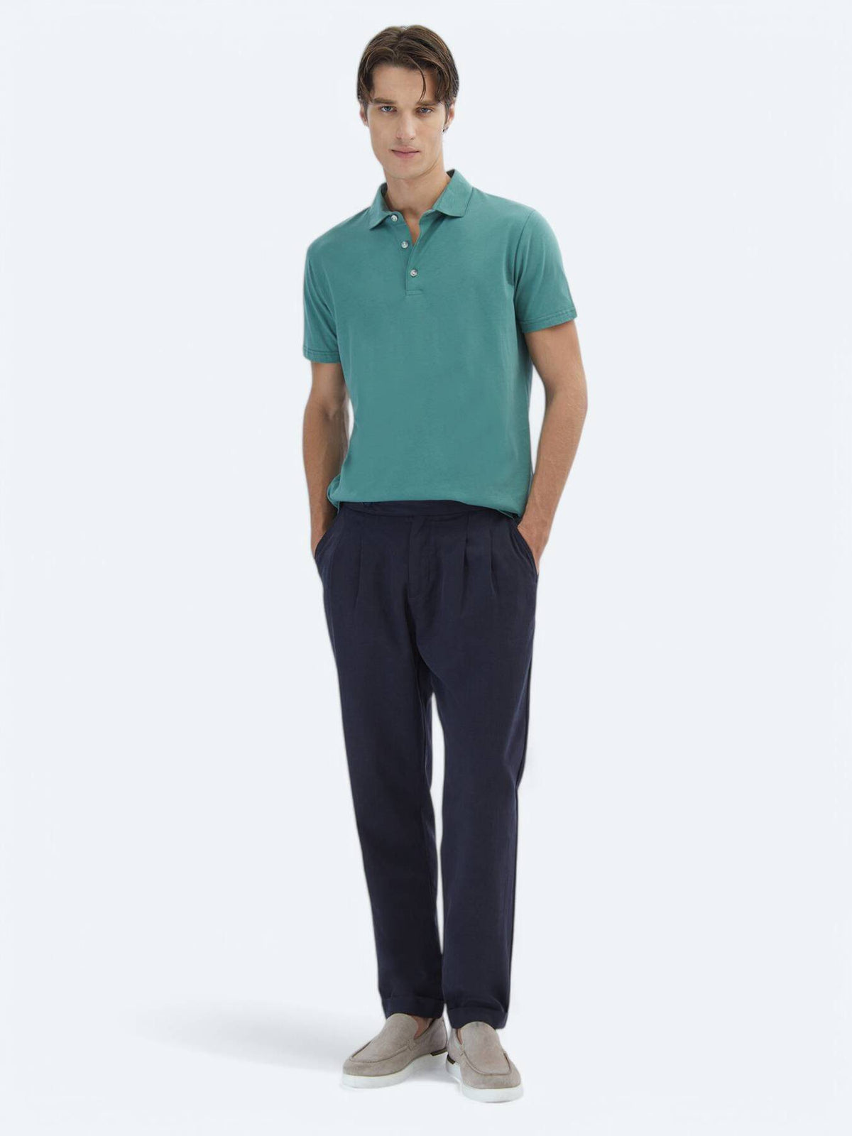 Einfaches Baumwoll-Polo mit Rollkragen