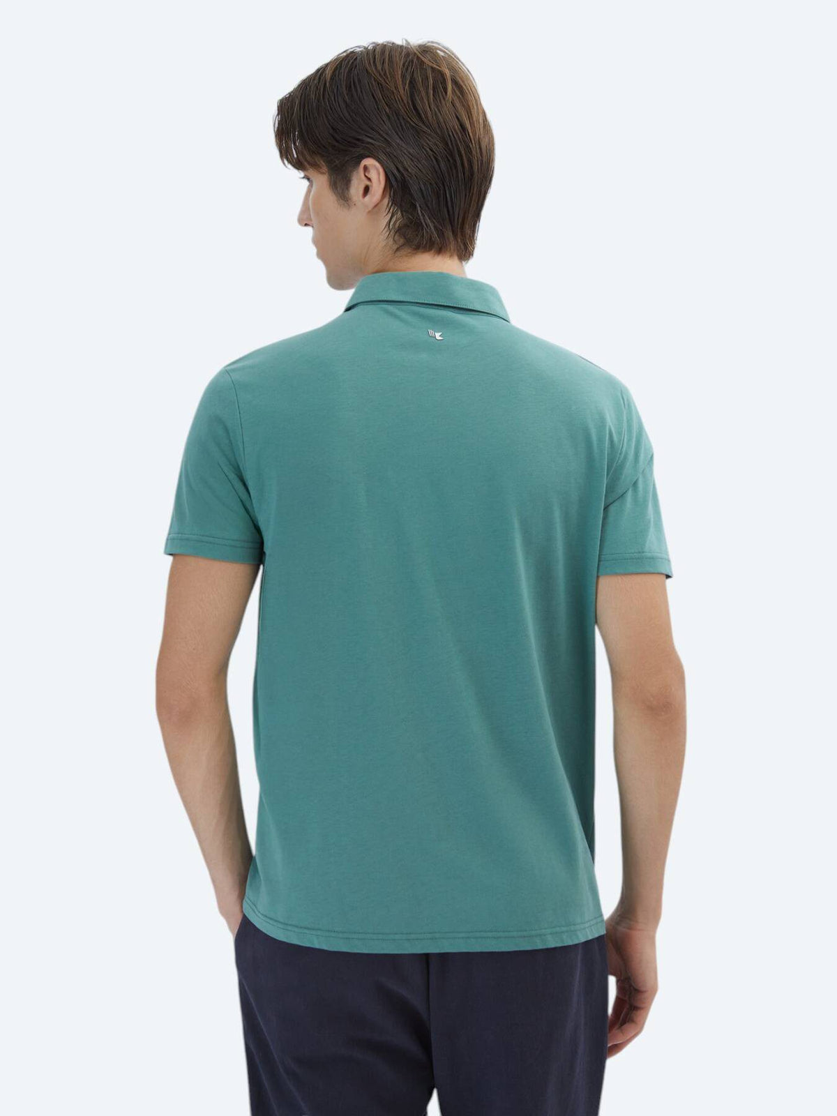 Einfaches Baumwoll-Polo mit Rollkragen