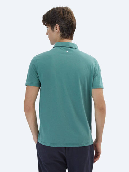 Einfaches Baumwoll-Polo mit Rollkragen