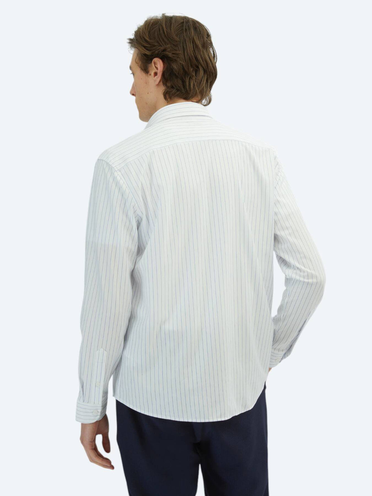 Gestreiftes Regular Fit Baumwollmischung Freizeithemd
