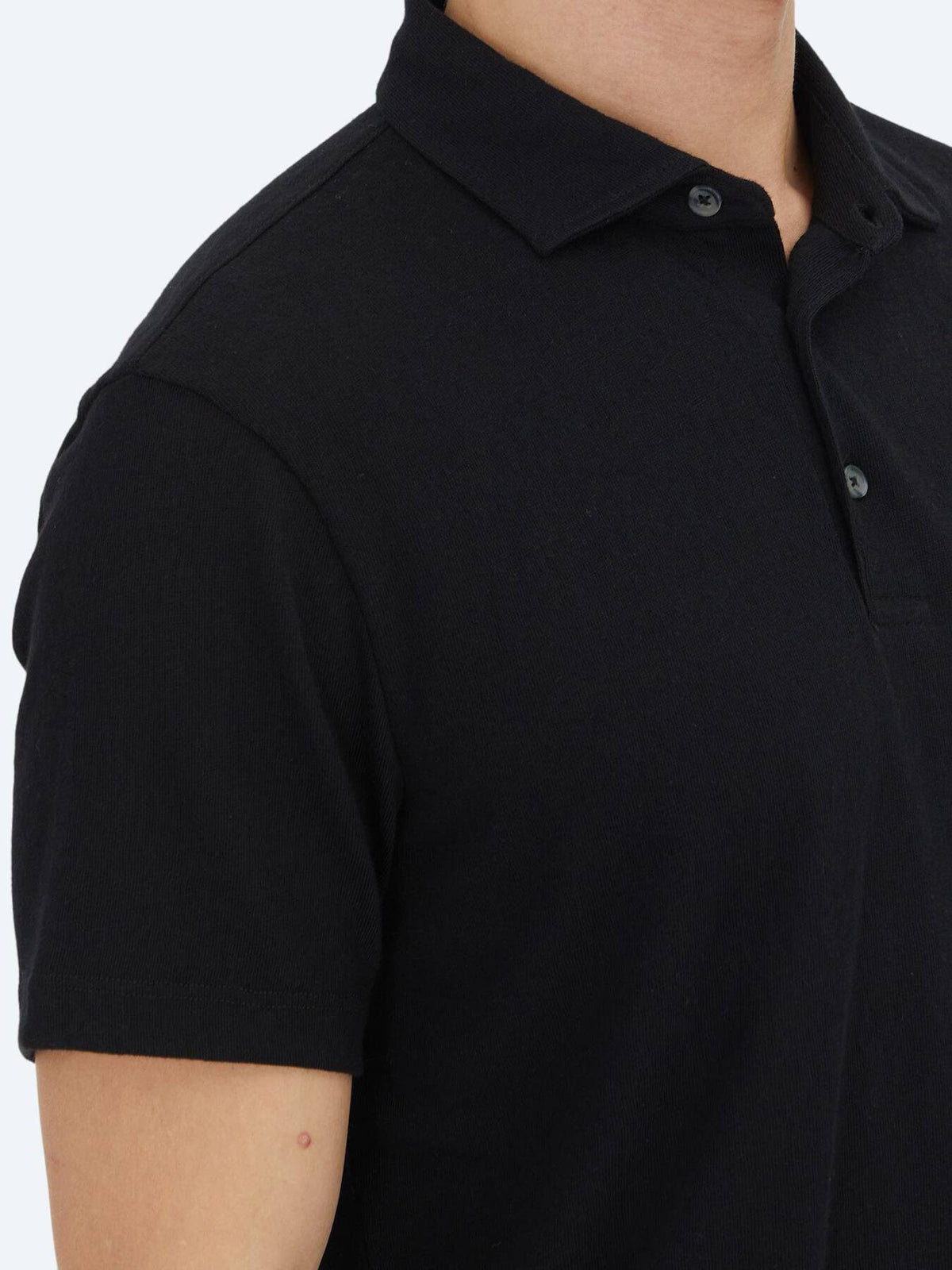 Schwarzes Polo-Shirt aus Baumwollmix