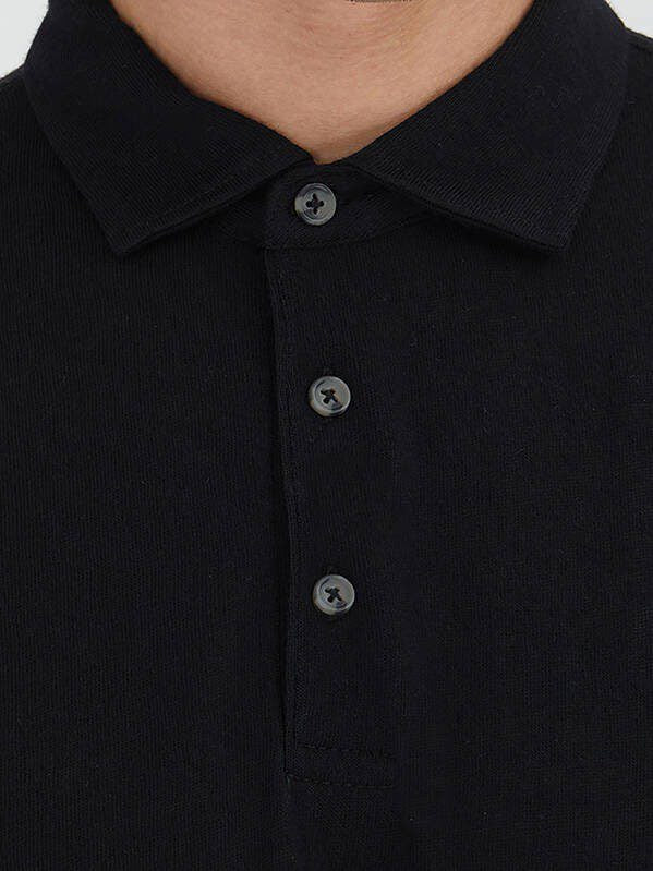 Schwarzes Polo-Shirt aus Baumwollmix